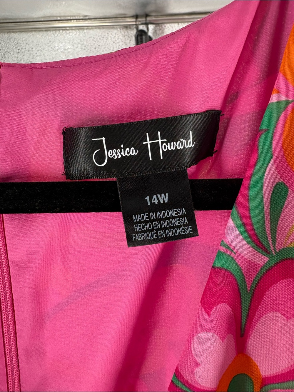 New Jessica Howard Floral V-Neck Long Sleeve Maxi Dress in Pink size 14 W - Picture 4 of 6